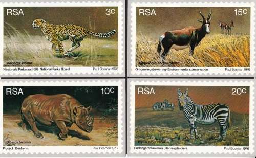 RSA POST CARDS 1976: ENVIRONMENTAL CONSERVATION SET OF 4 CTO IN ORIGINAL ENVELOPE