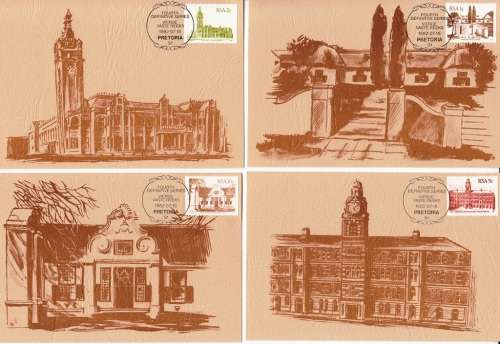 RSA 1982 4TH DEFINITIVE BUILDINGS SET OF 4 MAXI CARDS - limited edition 4124/5000