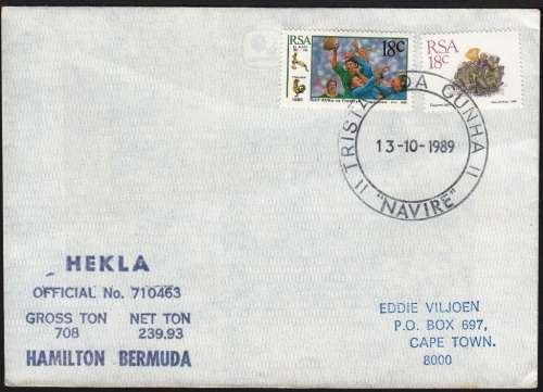 RSA COVER 1989: VESSEL HEKLA VISIT TO TRISTAN DA CUNHA