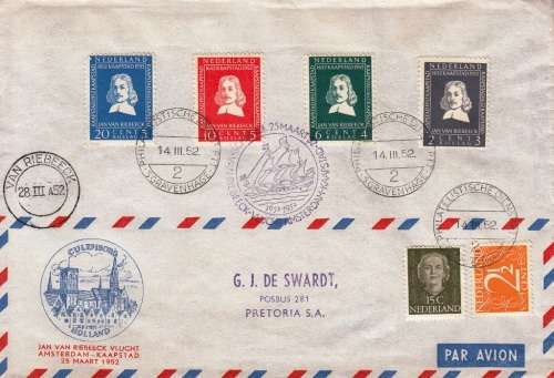 NEDERLAND JAN VAN RIEBEECK FLIGHT AMSTERDAM - KAAPSTAD 25 MARCH 1952