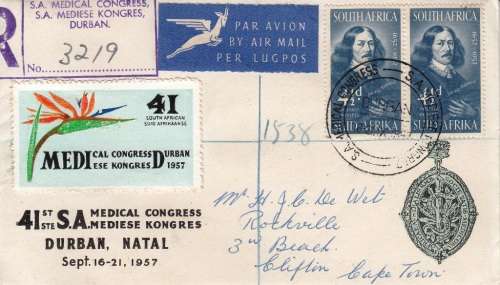 UNION COMM COVER 1957: 41st S.A. MEDICAL CONGRESS, DURBAN