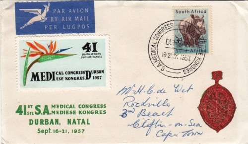 UNION COMM COVER 1957: 41st S.A. MEDICAL CONGRESS, DURBAN