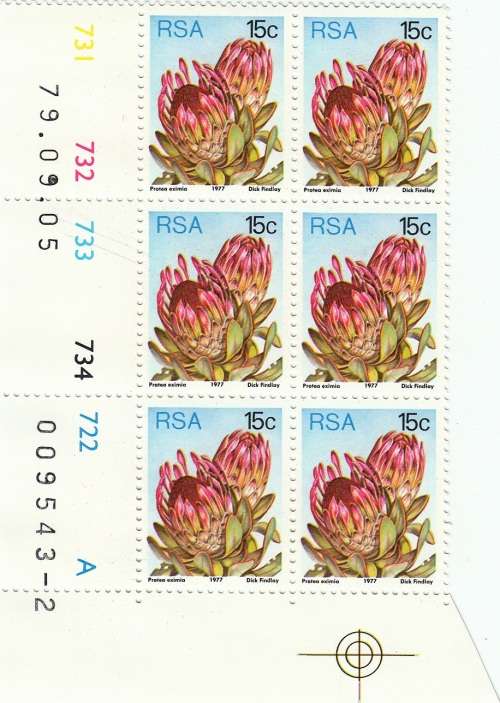 RSA 1979 3rd DEFINITIVE ISSUE 15c CONTROL BLOCKS OF 6 PANES A+ B (5-9-79) MNH (SACC 428)