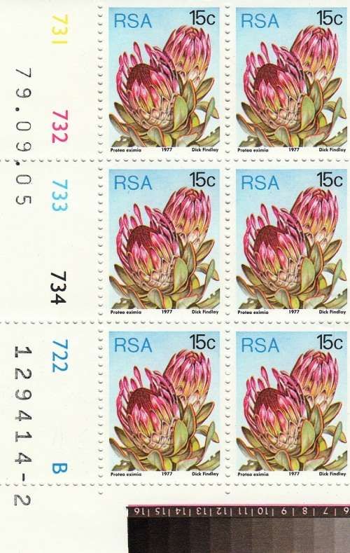RSA 1979 3rd DEFINITIVE ISSUE 15c CONTROL BLOCKS OF 6 PANES A+ B (5-9-79) MNH (SACC 428)