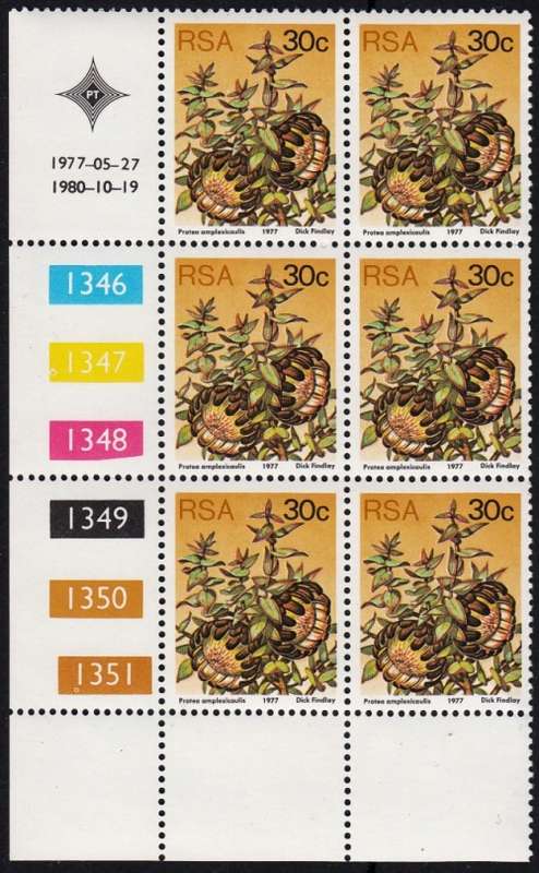RSA 1980 3rd DEFINITIVE ISSUE 30c CONTROL BLOCK OF 6 (19-10-80) MNH (SACC 431a)