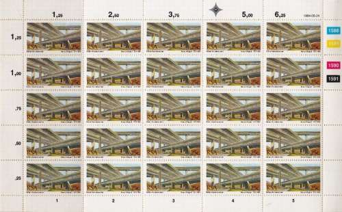 RSA 1984: SOUTH AFRICAN BRIDGES FULL SET OF FULL SHEETS OF 25 MNH (SACC 567/9)