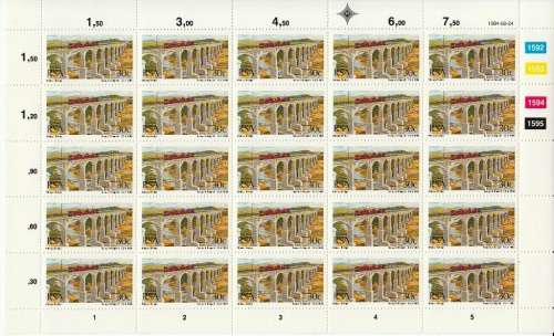 RSA 1984: SOUTH AFRICAN BRIDGES FULL SET OF FULL SHEETS OF 25 MNH (SACC 567/9)