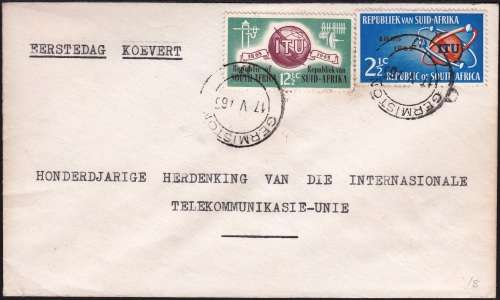 RSA PRIVATE FDC 1965: I.T.U. CENTENARY - GERMISTON CDX