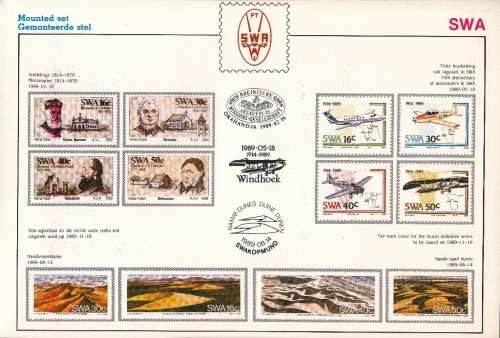 SWA MOUNTED SET OF STAMPS ISSUED DURING 1989 MNH (SACC 518-533)