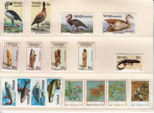 VENDA FULL SET OF STAMPS ISSUED DURING 1987 MNH (SACC 151-167)