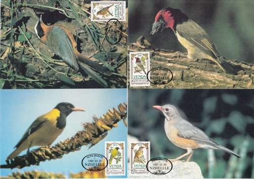 VENDA 1985: POSTCARD #14 -17  SONGBIRDS SET OF 4 CTO (SACC 104-107)
