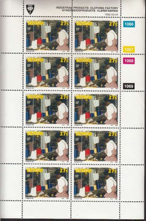 VENDA 1992: INDUSTRIAL PRODUCTION FULL SET OF SHEETS OF 10 MNH (SACC 234-237)