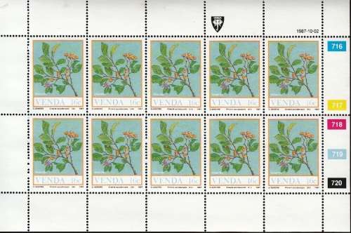 VENDA 1987: FOOD FROM THE VELD (2nd) FULL SET OF SHEETS OF 10 MNH (SACC 164-167)