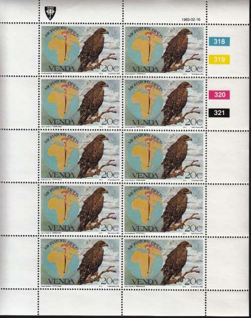 VENDA 1983: MIGRATORY BIRDS FULL SET OF SHEETS OF 10 MNH (SACC 71-74)
