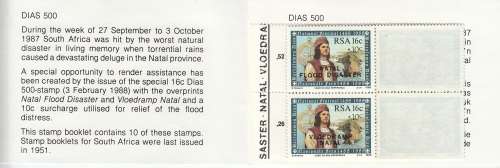 RSA  BOOKLET#3 1988: CHARITY BOOKLET MINT COMPLETE (SACC 649) - LEFT MARGIN ,26/,52
