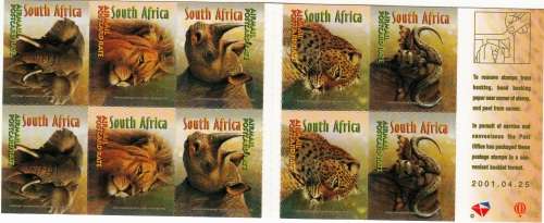 RSA 2001: BOOKLET#53 - THE BIG 5 SELF ADHESIVE STAMPS MINT COMPLETE (SACC 1374)