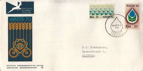 RSA 1970: OFFICIAL FDC#13 - WATER CAMPAIGN - ADDRESSED