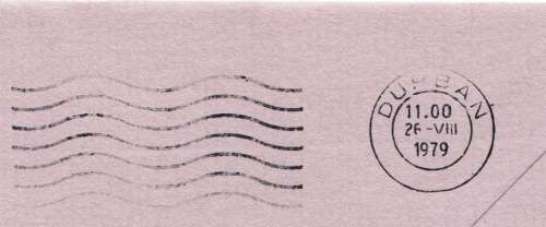 RSA 1979: SAA FLIGHT COVER 29.1 - COMMEMORATIVE COVER - 50 YEARS PORT ELIZABETH TO DURBAN