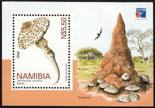 NAMIBIA MINIATURE SHEET 1999: MUSHROOMS OF NAMIBIA MNH (SACC 307)