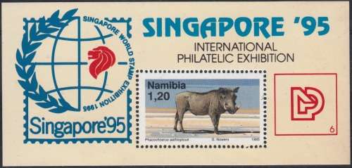 NAMIBIA MINIATURE SHEET 1995: SINGAPORE INT. PHILATELIC EXHIBITION MNH (SACC 138)