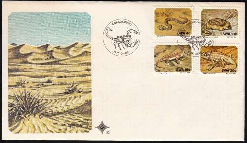 SWA 1978: OFFICIAL FDC#22 - SMALL ANIMALS OF THE NAMIB