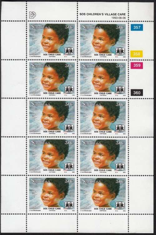 NAMIBIA 1993: CHILD CARE FULL SET OF FULL SHEETS OF 10 MNH (SACC 82-85)
