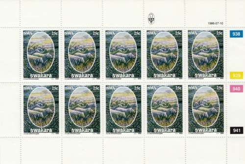 SWA 1986: KARAKUL INDUSTRY FULL SET OF FULL SHEETS OF 10 MNH (SACC 477-480)