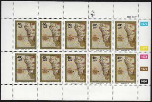 SWA 1988: 500th ANNIVERSARY OF DISCOVERY OF CAPE FULL SET OF FULL SHEETS OF 10 MNH (SACC 502-505)