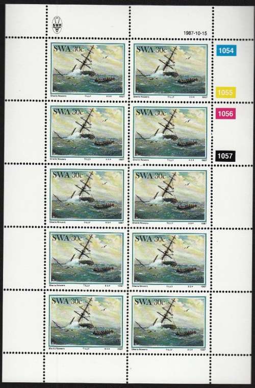 SWA 1987: SHIPWRECKS PART SET OF FULL SHEETS OF 10 MNH (SACC 498-500)