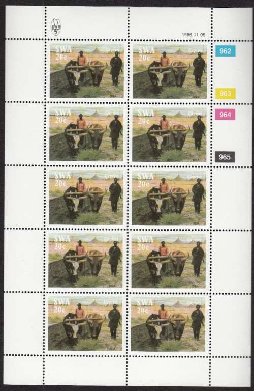 SWA 1986: CAPRIVI STRIP FULL SET OF FULL SHEETS OF 10 MNH (SACC 481-484)