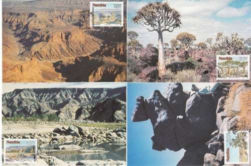 NAMIBIA POSTCARDS#1-4 1990: THE SIGHTS OF NAMIBIA - SET OF 4 - UNUSED CTO