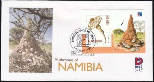 NAMIBIA 1999: FDC 3.15 - MUSHROOMS OF NAMIBIA