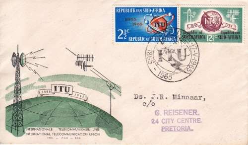 RSA 1965: OFFICIAL FDC#1 - I.T.U. CENTENARY - 2 DIAMONDS - ADDRESSED