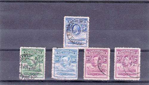 BASUTHOLAND GEORGE V 3D & GEORGE VI 1/2p, 1 1/2p & 2X2d USED