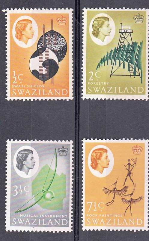 SWAZILAND: DEFINITIVE ISSUE 1962: 4 STAMPS MNH