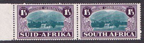 UNION OF SA 1939: HUGUENOT ANNIVERSARY 1 1/2d PAIR MNH (SACC 83)