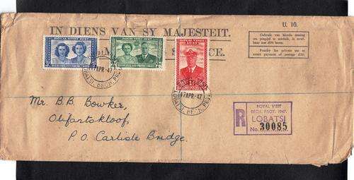 BECHUANALAND COVER 1947 ROYAL VISIT
