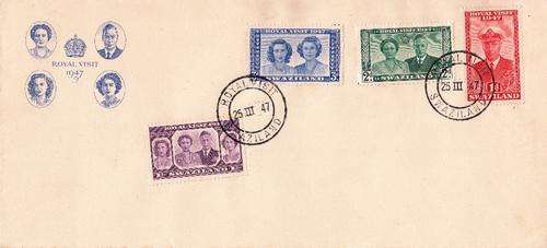 SWAZILAND fdc 1947: ROYAL VISIT