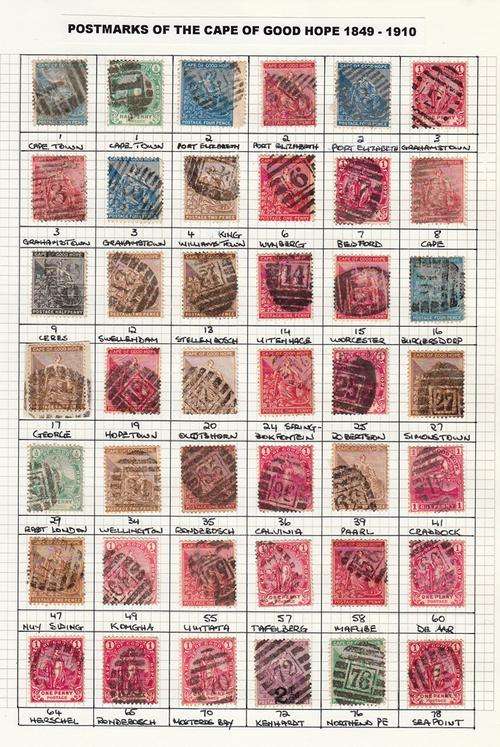 EXTREMELY RARE!! POSTMARKS OF THE CAPE OF GOOD HOPE 1849-1910