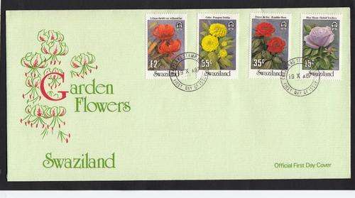 SWAZILAND OFFICIAL FDC 1987 GARDEN FLOWERS