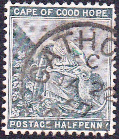 CAPE OF GOOD HOPE  "HALF PENNY" USED: CATHCART 22-1-1897 CANCEL (SACC43)