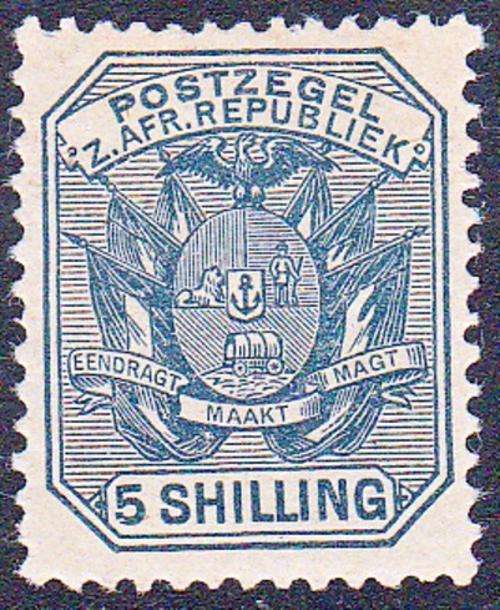 TRANSVAAL 1895: 5 SHILLING  MH (SACC 217)