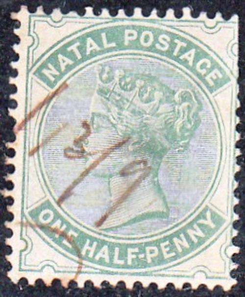 NATAL 1882  ONE HALF PENNY USED SACC94a
