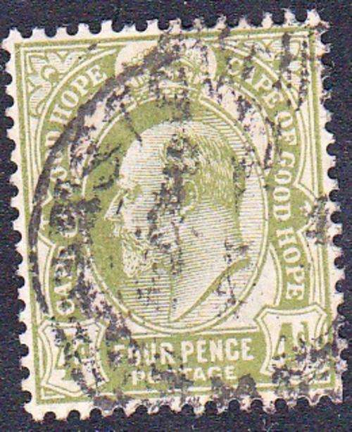 CAPE OF GOOD HOPE 1902 KE VII  4d USED:  (SACC70)