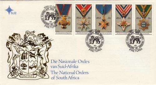 RSA FDC#5.12 1990: THE NATIONAL ORDERS OF SA