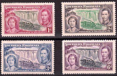 SOUTHERN RHODESIA 1937: KGVI CORONATION SET MH (SACC38-41)