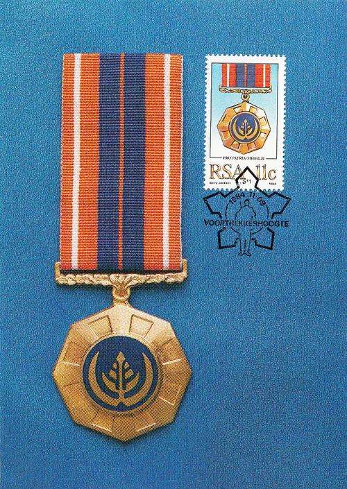 RSA POSTCARD 1984: 11c MILITARY DECORATION MEDAL: PRO PATRIA UNUSED