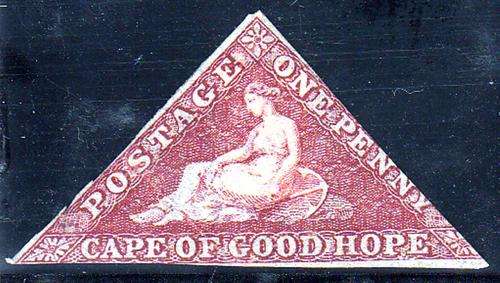 CAPE OF GOOD HOPE 1863 ONE PENNY TRIANGULAR  USED