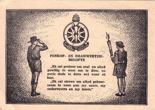 VOORTREKKER CULTURAL ORGANISATION "PENKOP- EN DRAWWER BELOFTE" 1963 SIGNED AT BACK