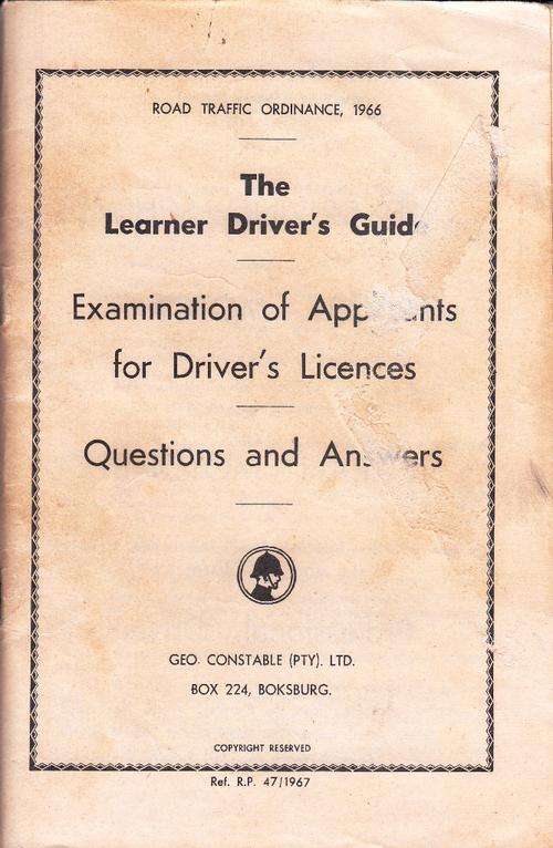 COMPLETE 1966 LEARNER DRIVER'S GUIDE (AFRIKAANS ON REVERSE SIDE)